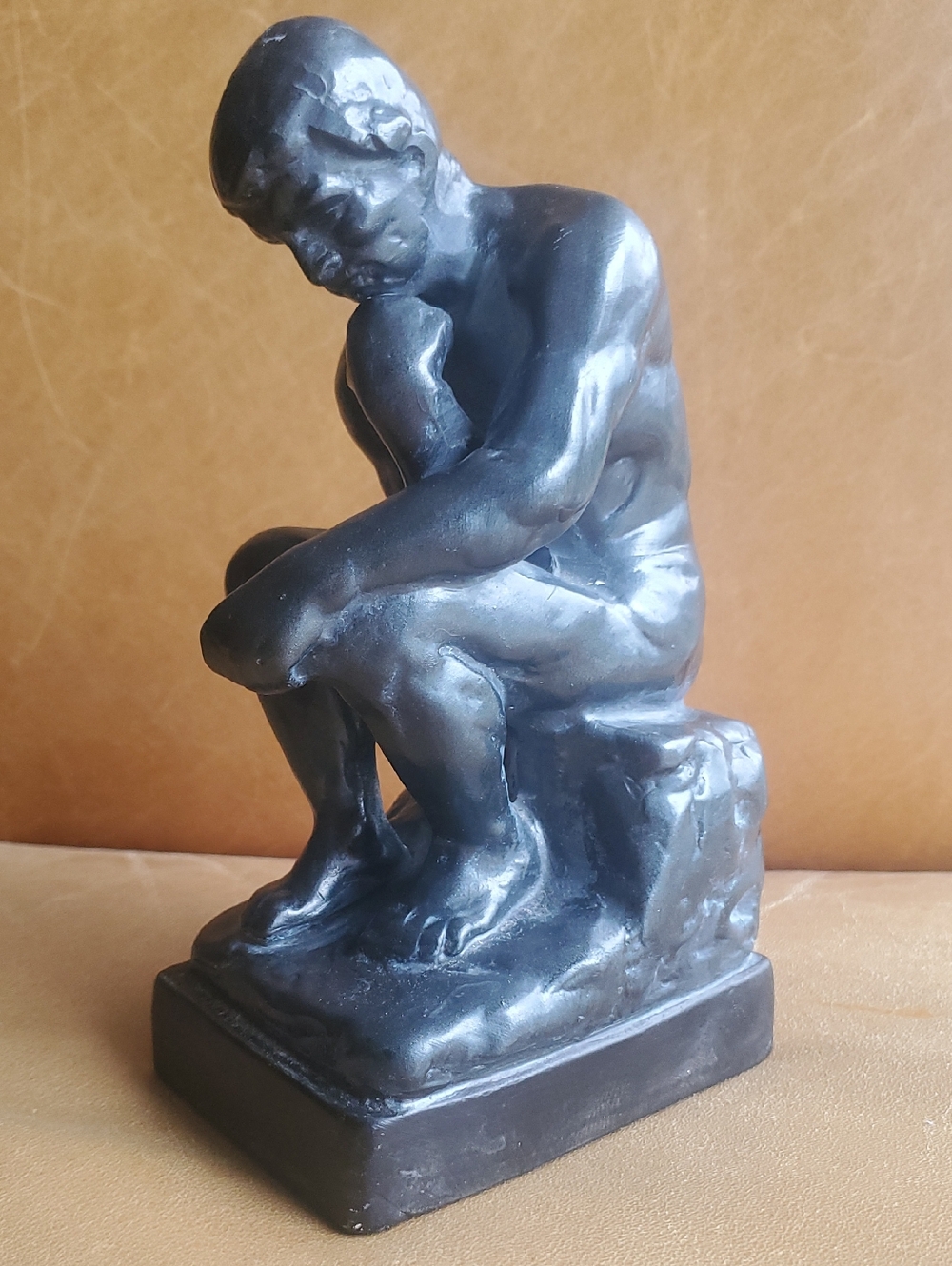 Rare Vintage Thinker Sculpture Figurine Chalkware Japan